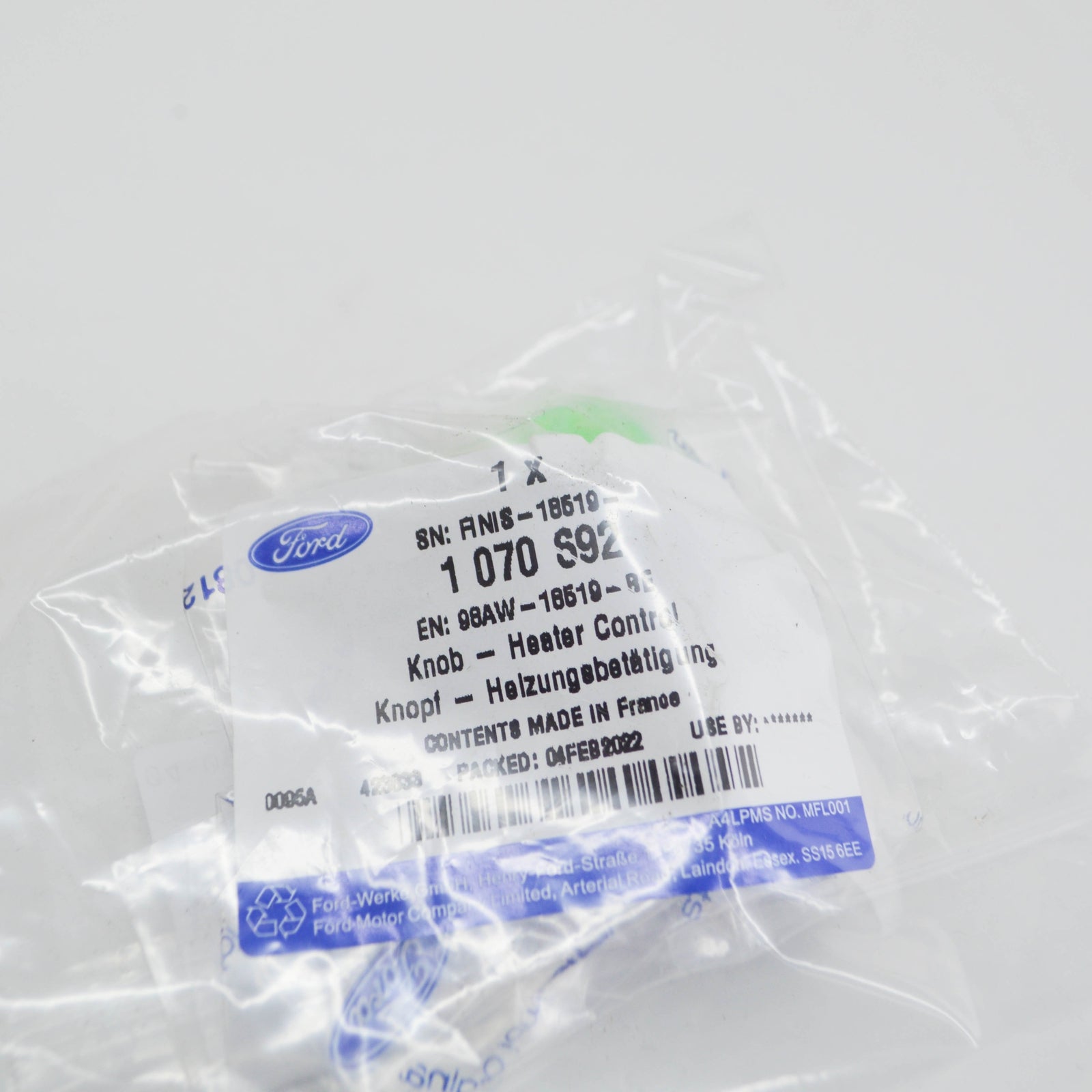 new ford transit connect mk1 heater control knob 98aw-18519-be 1070692 original