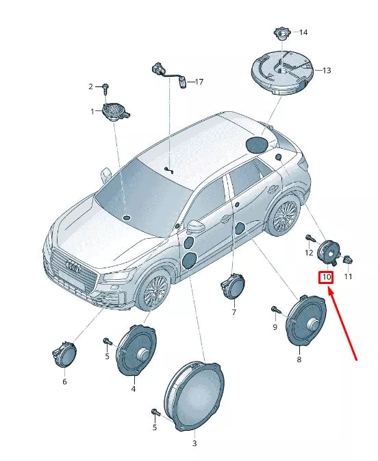 NEW AUDI Q2 GA RIGHT SURROUND LOUDSPEAKER 8V3035710