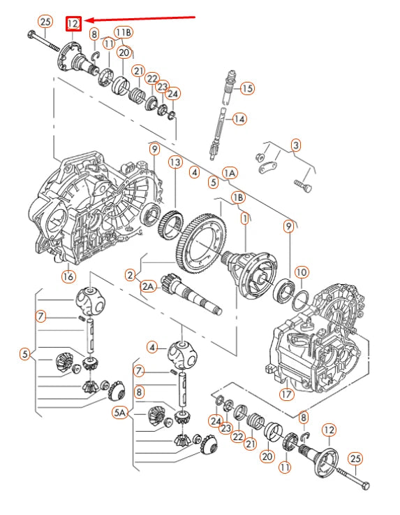 NEW VOLKSWAGEN BEETLE 9C FRONT DRIVE AXLE FLANGED SHAFT 02A409355D ORIGINAL