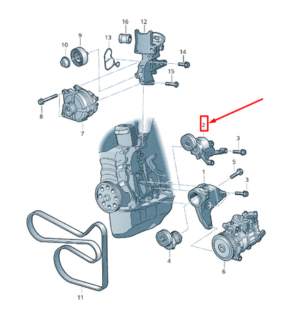 new vw golf vi 5k mk6 engine belt tensioner 03f145299a original