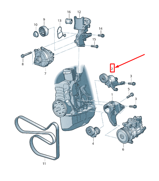 new vw golf vi 5k mk6 engine belt tensioner 03f145299a original