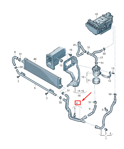 new audi a6 avant c7 coolant hose with quick release coupling 4g0145920p
