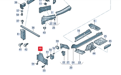 new audi q8 4mn floor end support cover 4m8803598b original