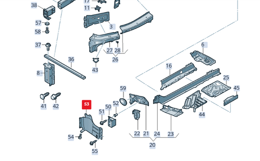 new audi q8 4mn floor end support cover 4m8803598b original