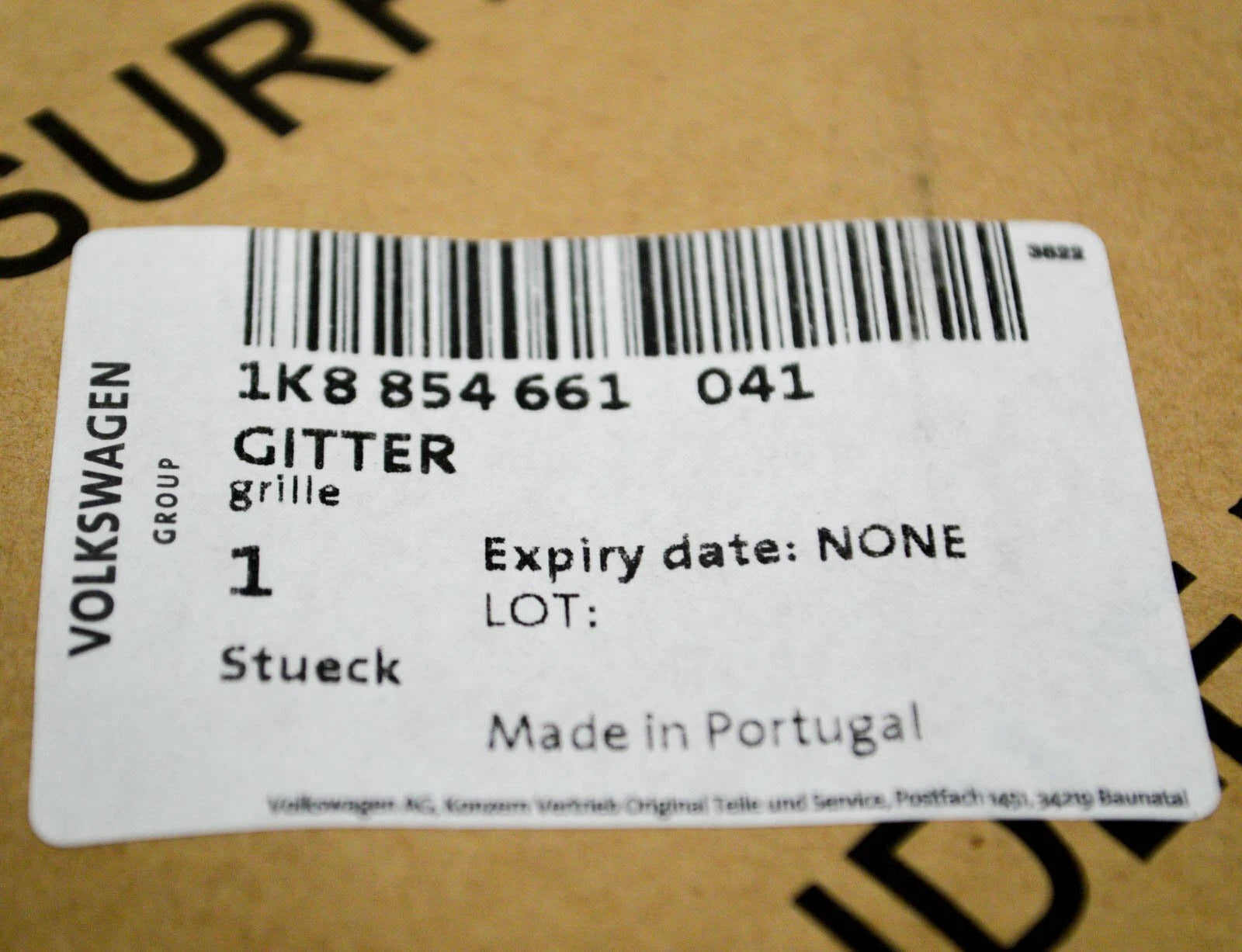 NEW VW SCIROCCO R FRONT BUMPER LEFT LOWER GRILLE 1K8854661041 ORIGINAL