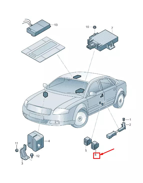 NEW AUDI Q7 4L ANTI THEFT ALARM SWITCH 4E09621095PR 4E0962109 5PR ORIGINAL