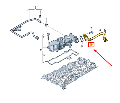 NEW AUDI A3 SPORTBACK 8Y PCV BREATHER TUBE 07K103213P ORIGINAL