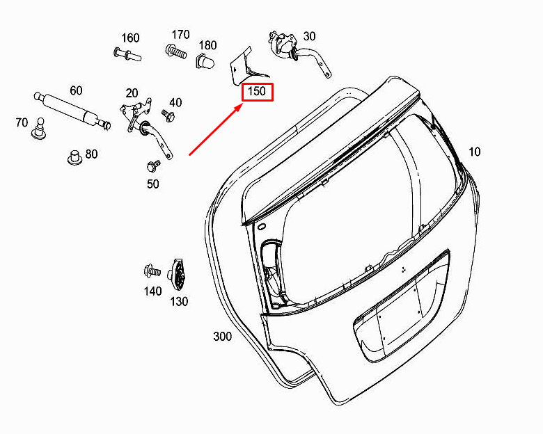 new mercedes-benz r w251 rear left tailgate hinge cover a2516930330 original