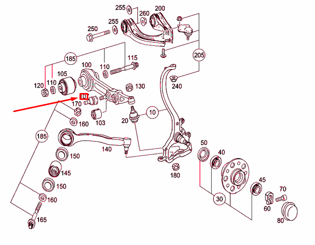 NEW MERCEDES-BENZ E W211 FRONT AXLE SPRING CONTROL ARM JOINT A2113230068