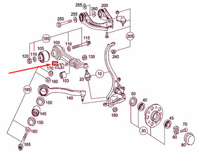 NEW MERCEDES-BENZ E W211 FRONT AXLE SPRING CONTROL ARM JOINT A2113230068