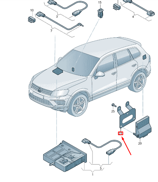 NEW VW TOUAREG 7P MK2 DIAGNOSIS INTERFACE RETAINER 7P6907347 ORIGINAL
