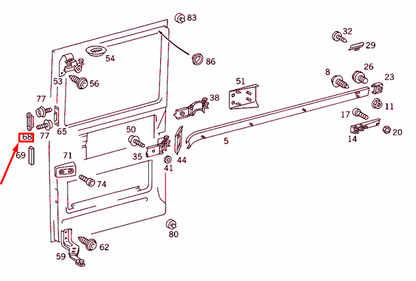 NEW MERCEDES-BENZ SPRINTER 903 SIDE DOOR SLIDING STOP GUIDE A9017660161 ORIGINAL