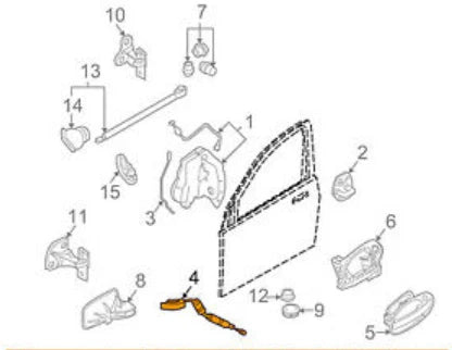NEW BMW 7 E65 REAR LEFT INTERIOR DOOR HANDLE CABLE 51227024645 ORIGINAL