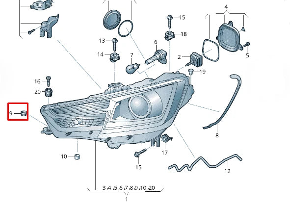 NEW AUDI A4 AVANT B9 FRONT LED HEADLIGHT FILTER ELEMENT 4M0941749 ORIGINAL