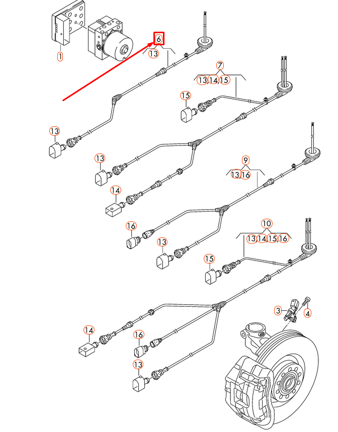 new volkswagen up front right speed sensor wiring harness 1s0927903f original