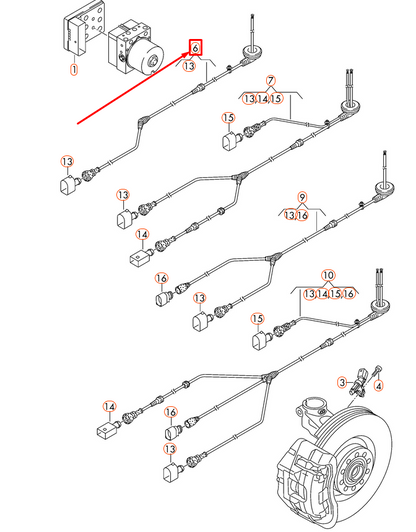 new volkswagen up front right speed sensor wiring harness 1s0927903f original