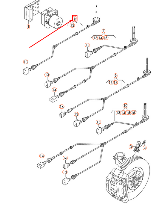 new volkswagen up front right speed sensor wiring harness 1s0927903f original