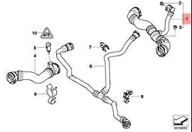 NEW BMW X3 E83 COOLANT PIPE HOSE 17113404071 3404071 ORIGINAL