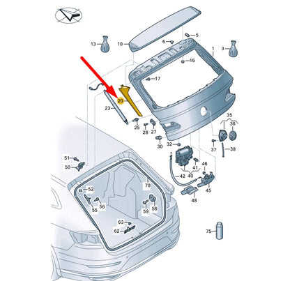 NEW VOLKSWAGEN ARTEON 3H7 REAR LID LEFT SIDE SPOILER 3G7827939A041 ORIGINAL