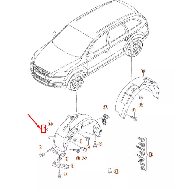 NEW AUDI Q5 8R FRONT LEFT WHEEL HOUSING LINER 8R0821171F