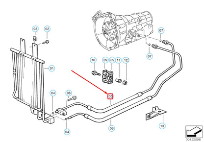 NEW BMW 3 E36 TRANSMISSION OIL COOLER HOSE PIPE INLET 17221433000 1433000