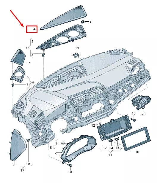 NEW AUDI Q3 F3 INSTRUMENT PANEL LOUDSPEAKER TRIM RHD 83C857367A6PS