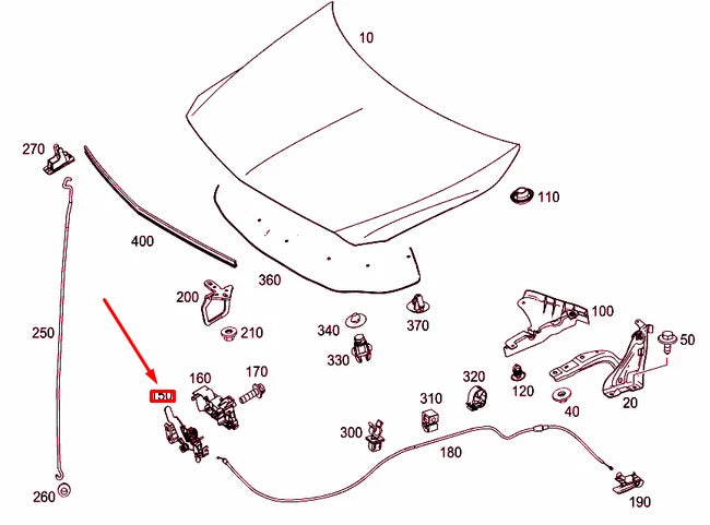 NEW MERCEDES-BENZ B W246 ENGINE HOOD LOCK LOWER PART A2468800460