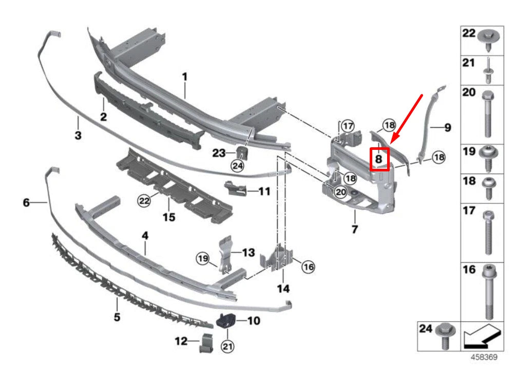 NEW BMW 7 G11, G12 REAR LEFT CROSSBRACE 7368479 51117368479 ORIGINAL