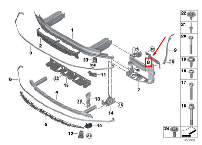 NEW BMW 7 G11, G12 REAR LEFT CROSSBRACE 7368479 51117368479 ORIGINAL