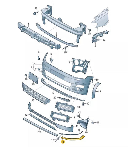 NEW VOLKSWAGEN GOLF MK7 FRONT BUMPER LEFT LOWER SPOILER 5G0805903F041