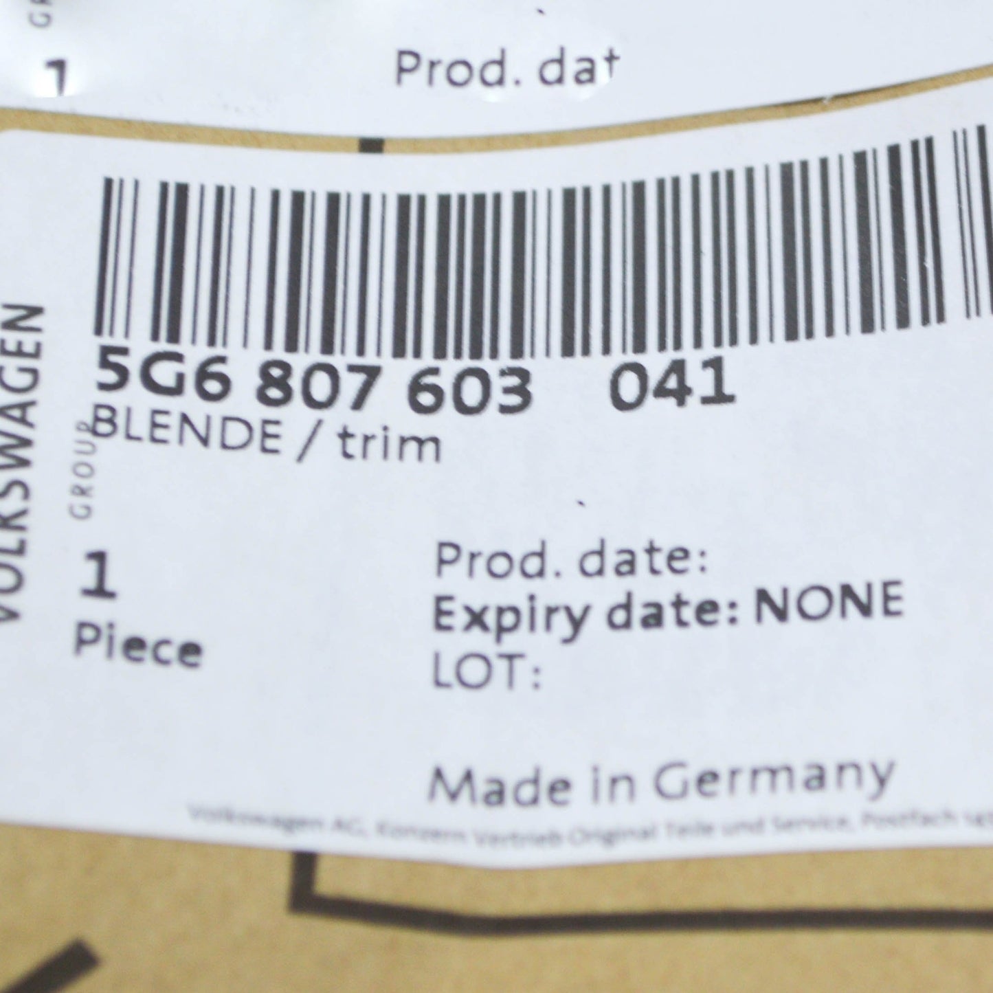 NEW VOLKSWAGEN GOLF MK7 5G REAR DIFFUSER LEFT TRIM 5G6807603041 ORIGINAL