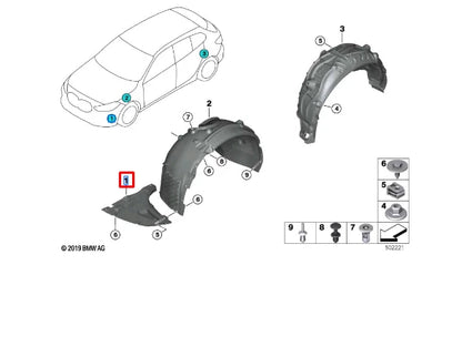 NEW BMW 1 F40 FRONT RIGHT WHEEL ARCH COVER 51757447034 ORIGINAL