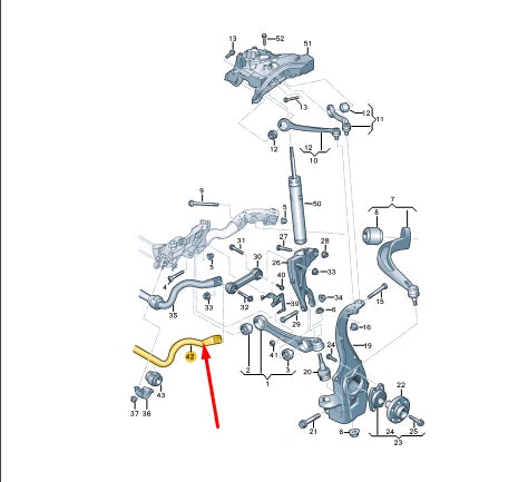 NEW AUDI A6 C8 AVANT FRONT ANTI-ROLL STABILIZER BAR 4K0411309L