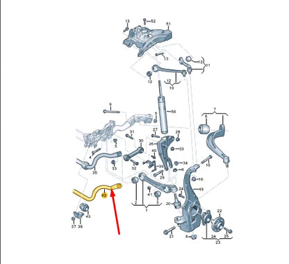 NEW AUDI A6 C8 AVANT FRONT ANTI-ROLL STABILIZER BAR 4K0411309L