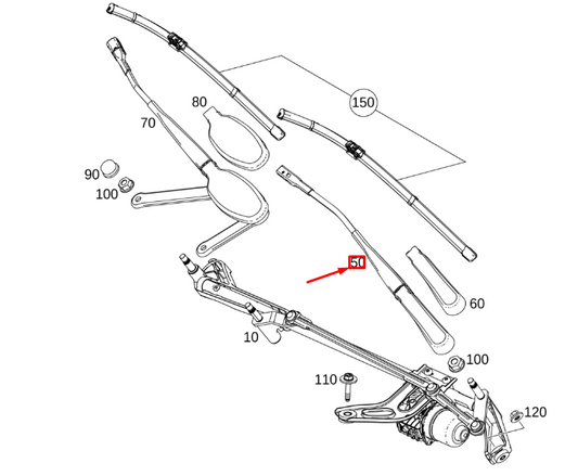 new mercedes-benz glb x247 front right wiper arm rhd a2478201501 original