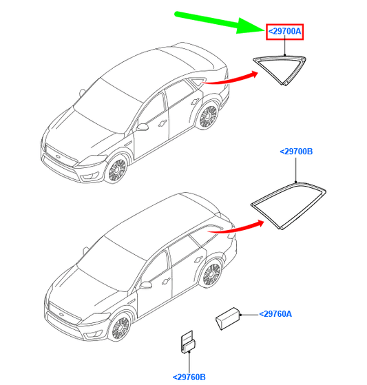 new ford mondeo mk4 left side quarter window glass 715538 original