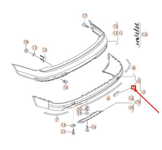 new audi q7 4l rear bumper left tow eye cover 4l0807449egru original