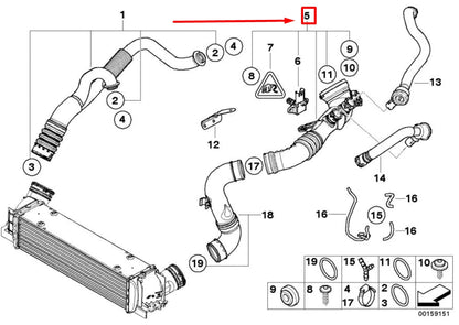 NEW BMW 3 E90 UPPER INTAKE CHARGE PIPE 7590306 13717590306 ORIGINAL