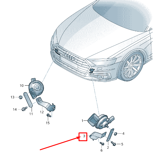 NEW AUDI A8 4N SIGNAL HORN SPRING SHACKLE 4N0951229 ORIGINAL