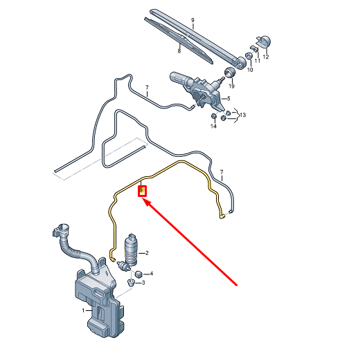 new audi a3 sportback 8y rear washer system hose 8y4955960a original