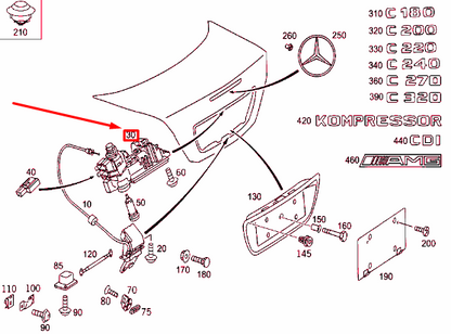 NEW MERCEDES-BENZ C W203 REAR LID HANDLE A2037500893 ORIGINAL