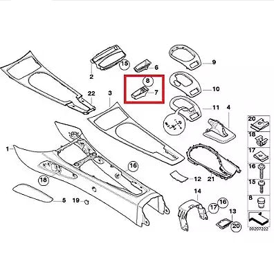 NEW BMW Z4 E85 FRONT CENTER CONSOLE ASHTRAY COVER TRIM 51167026219 ORIGINAL