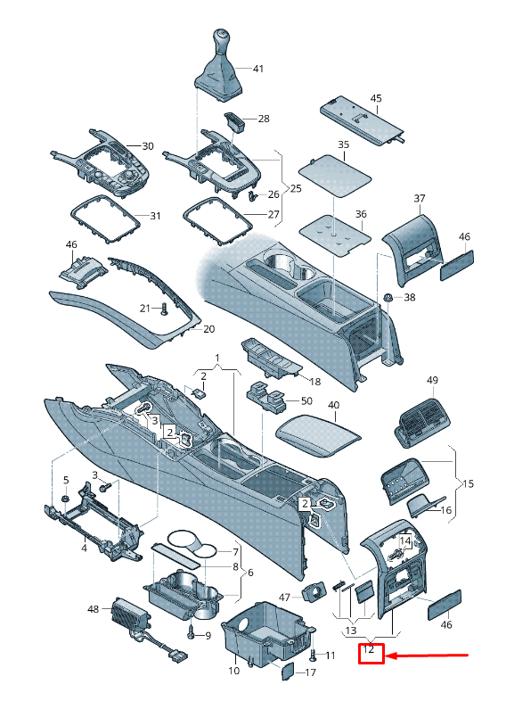 NEW AUDI A4 B8 LOWER CONSOLE TRIM COVER 8K0864376ZSK ORIGINAL
