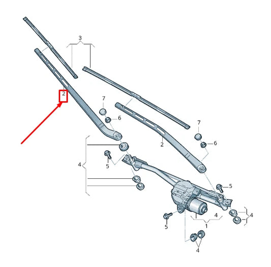 NEW AUDI Q7 4M FRONT RIGHT WIPER ARM 4M1955408 1P9 LHD 4M19554081P9