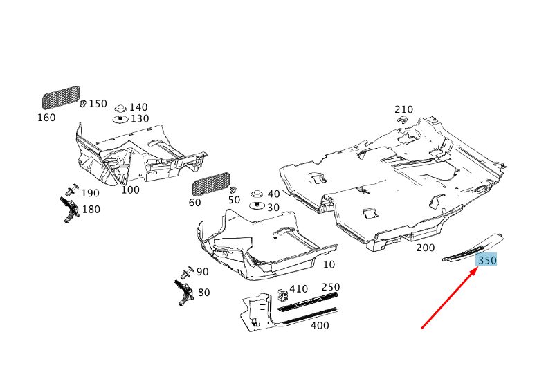NEW MB GLA X156 REAR RIGHT ENTRANCE COVER STRIP A17668003749H68 ORIGINAL