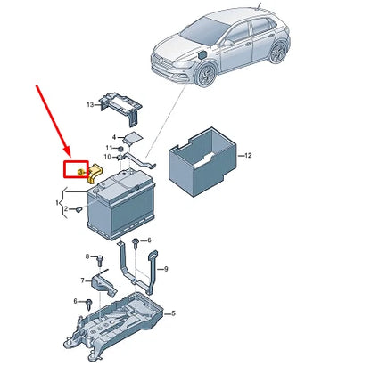 NEW VW POLO AW MK6 BATTERY COVER CAP 2Q0971813 ORIGINAL