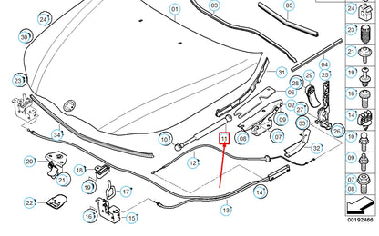 NEW BMW 6 COUPE E63 HOOD GAS PRESSURIZED SPRING 51237070670 7070670 ORIGINAL