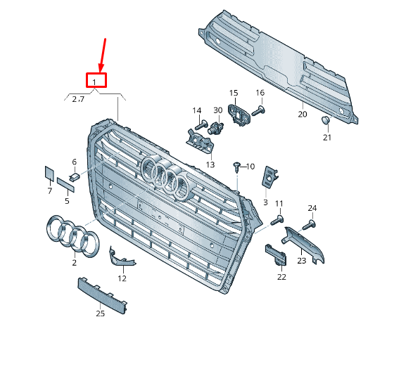 new audi a4 avant b9 radiator grille 8w0853651cb rn4 8w0853651cbrn4 original