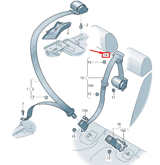 NEW AUDI Q2 GA REAR CENTER SEAT BELT GUIDE 8V0857763BMG6