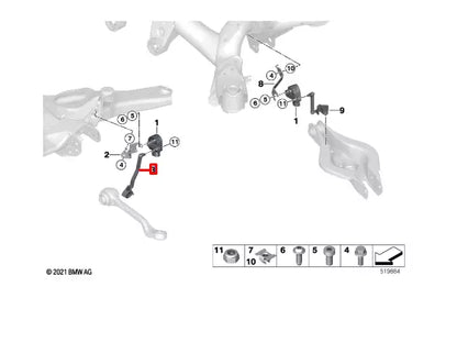 NEW BMW 3 G20 FRONT HEADLIGHT VERTICAL CONTROL TRIM 37148851843